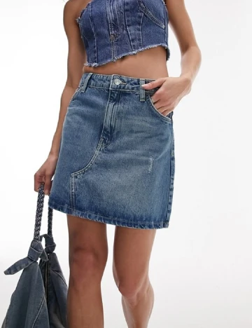 Fusta Top Shop, albastru Albastru