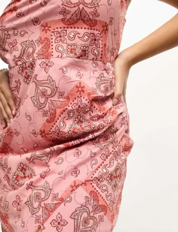 Rochie medie ASOS Curve, roz Roz