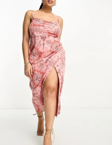 Rochie medie ASOS Curve, roz Roz