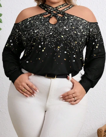 Bluza SHEIN CURVE, negru Negru