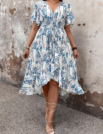 Rochie medie SHEIN CURVE, floral print Floral print