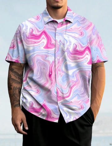 Camasa SHEIN Plus Size Men, roz Roz