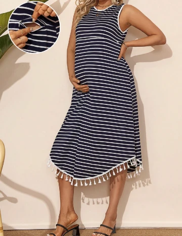 Rochie medie SHEIN Maternity, bleumarin Albastru