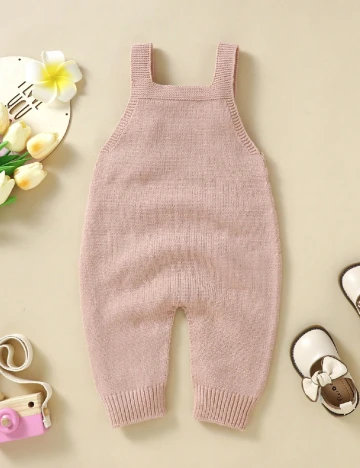 Salopeta Shein Kids, roz pudra