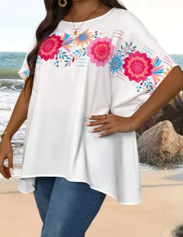 Bluza Emery Rose Curve, alb