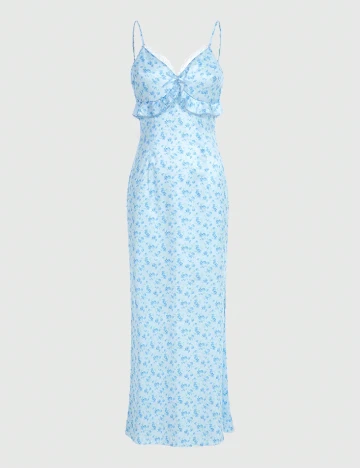 Rochie lunga Plus Size Romwe, albastru