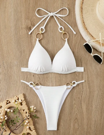 Costum de baie SHEIN, alb