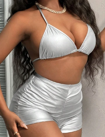Costum de baie SHEIN, argintiu Gri
