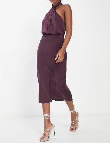 Rochie medie ASOS, pruna
