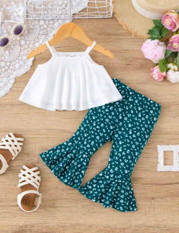 Compleu Shein Kids, alb/verde Verde