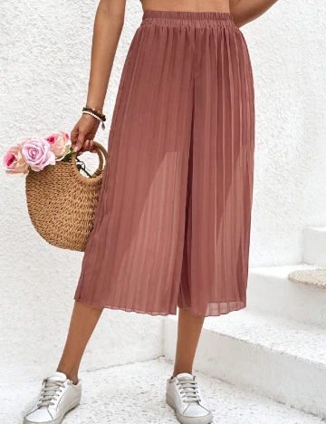 Pantaloni SHEIN, roz pudra inchis