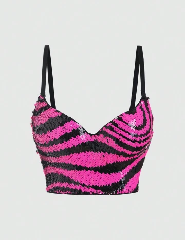 Top SHEIN, negru/roz Roz