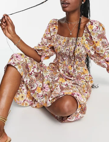 Rochie medie Miss Selfridge, floral print Floral print