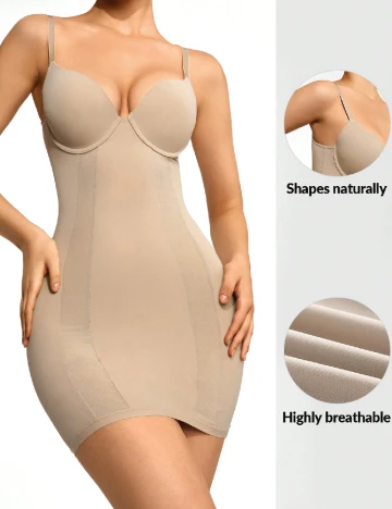 Rochie modelatoare SHEIN, bej Crem