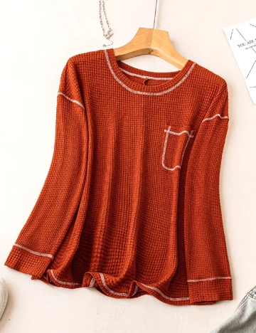 Bluza SHEIN CURVE, caramiziu Portocaliu