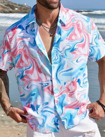 
						Camasa SHEIN Plus Size Men, mix culori