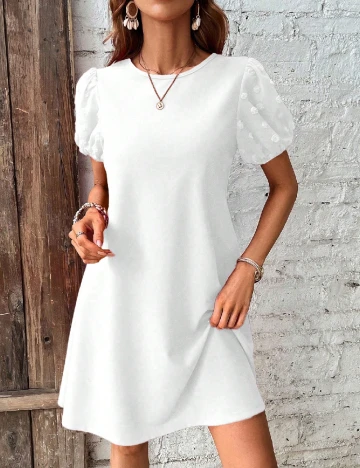 Rochie scurta SHEIN, alb Alb