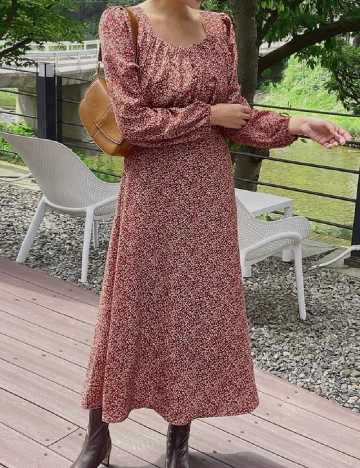 Rochie medie Dazy, maro Maro