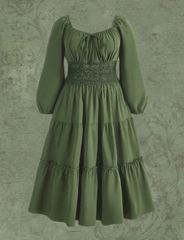 Rochie lunga SHEIN CURVE, verde Negru
