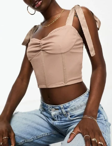 Top LACE & BEADS, crem