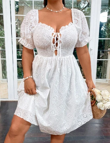 Rochie scurta SHEIN CURVE, alb Alb