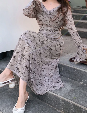Rochie medie Dazy, maro Maro