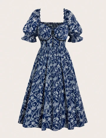 Rochie medie SHEIN CURVE, albastru Albastru