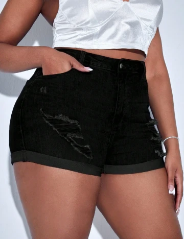Pantaloni scurti SHEIN CURVE, negru Negru