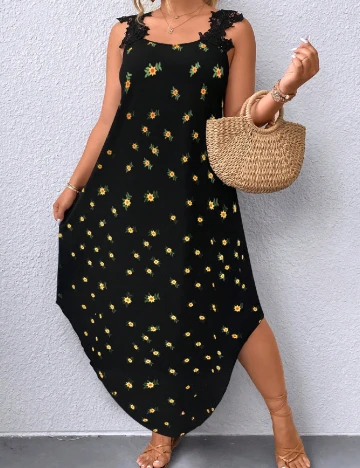 Rochie lunga SHEIN CURVE, negru Negru