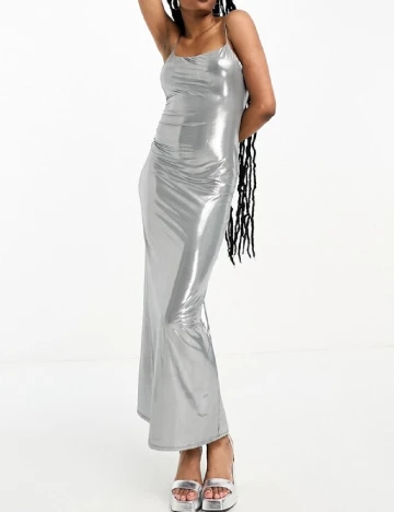 Rochie lunga Bershka, gri Gri