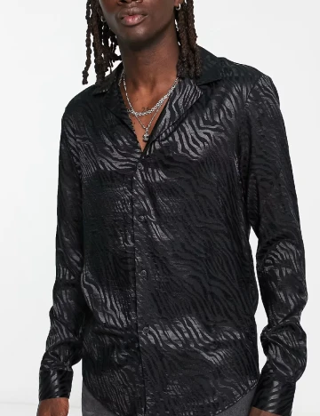 Camasa ASOS, negru Negru