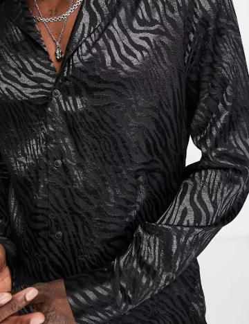 Camasa ASOS, negru Negru