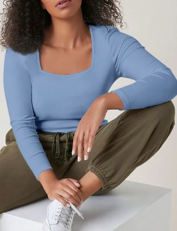 Bluza SHEIN CURVE, albastru Albastru