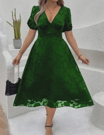 Rochie medie SHEIN CURVE, verde Verde