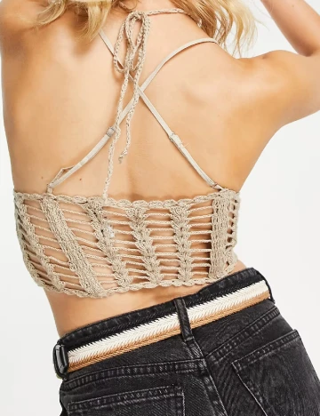 Top Bershka, bej Crem