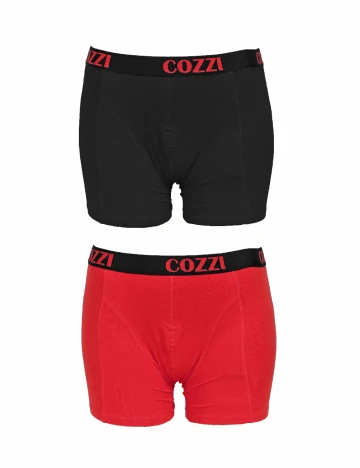 Set Boxeri 2 perechi Cozzi, negru/rosu Rosu