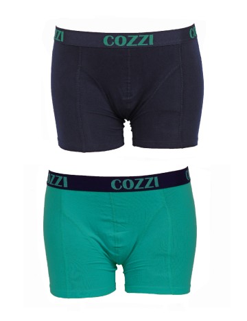 
						Set Boxeri 2 perechi Cozzi, bleumarin/verde