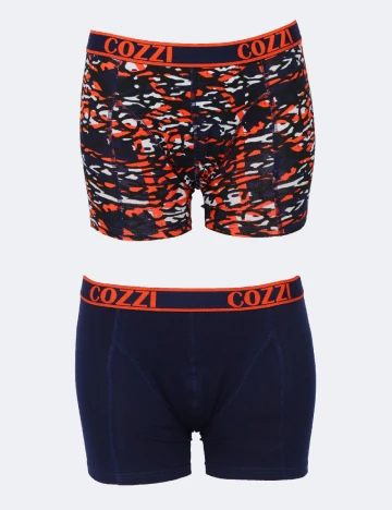 Set Boxeri 2 perechi Cozzi, bleumarin/mix culori Albastru