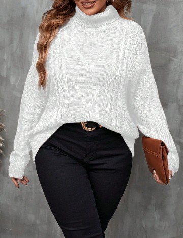 
						Pulover SHEIN CURVE, ecru