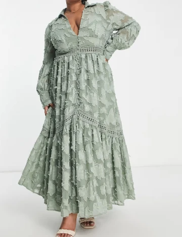 Rochie lunga ASOS Curve, verde Verde