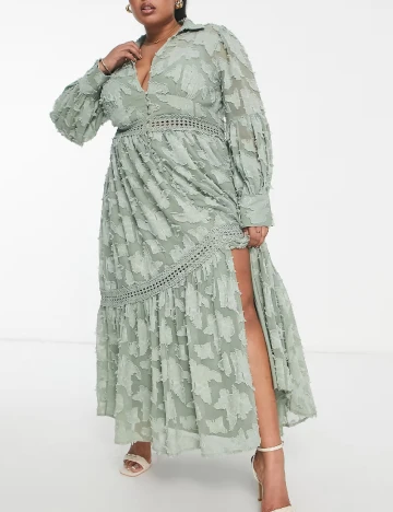 Rochie lunga ASOS Curve, verde Verde