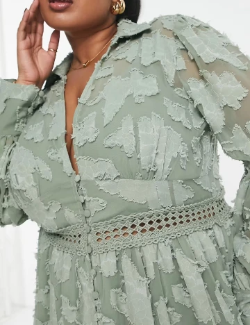 Rochie lunga ASOS Curve, verde Verde