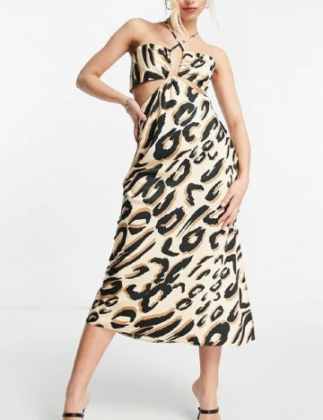 Rochie medie Miss Selfridge, animal print