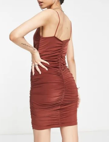 Rochie scurta Femme Luxe, maro Maro