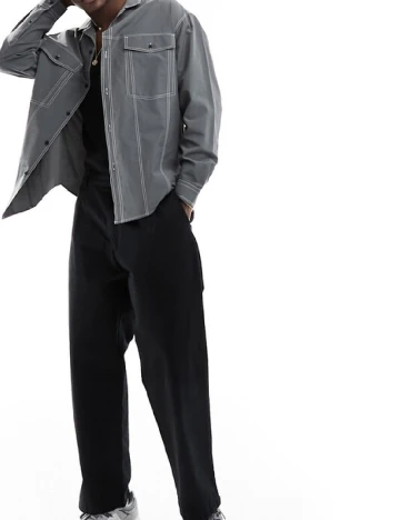 Camasa Oversize ASOS, gri