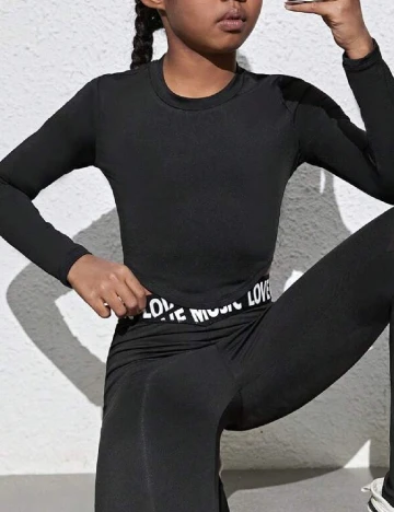Top Shein Kids, negru Negru