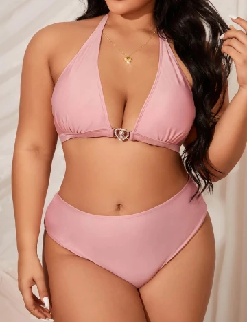 Costum de baie SHEIN CURVE, roz