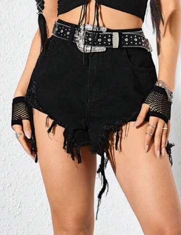 Pantaloni scurti Romwe, negru