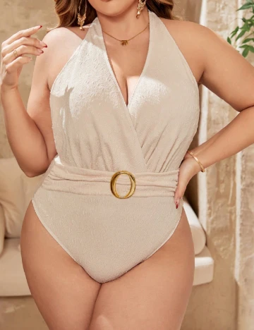 Costum de baie SHEIN CURVE, crem