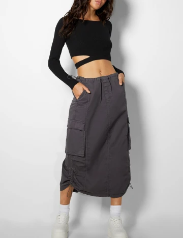 Fusta Bershka, gri